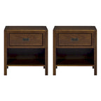 Tables de chevet modernes Middlebrook en bois massif, 1 tiroir, lot de 2