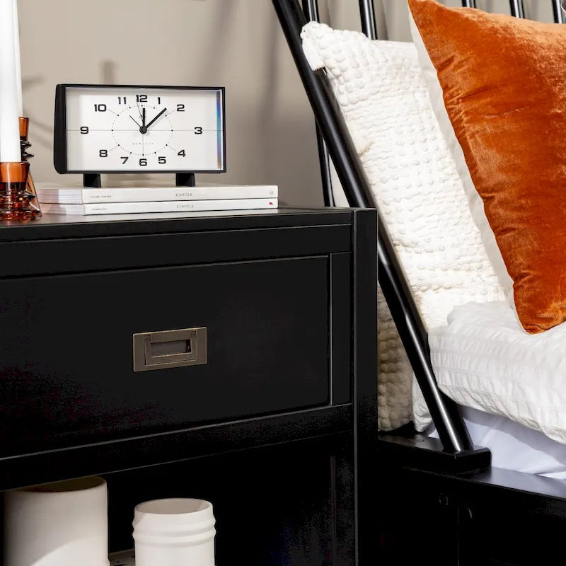 Tables de chevet modernes Middlebrook en bois massif, 1 tiroir, lot de 2