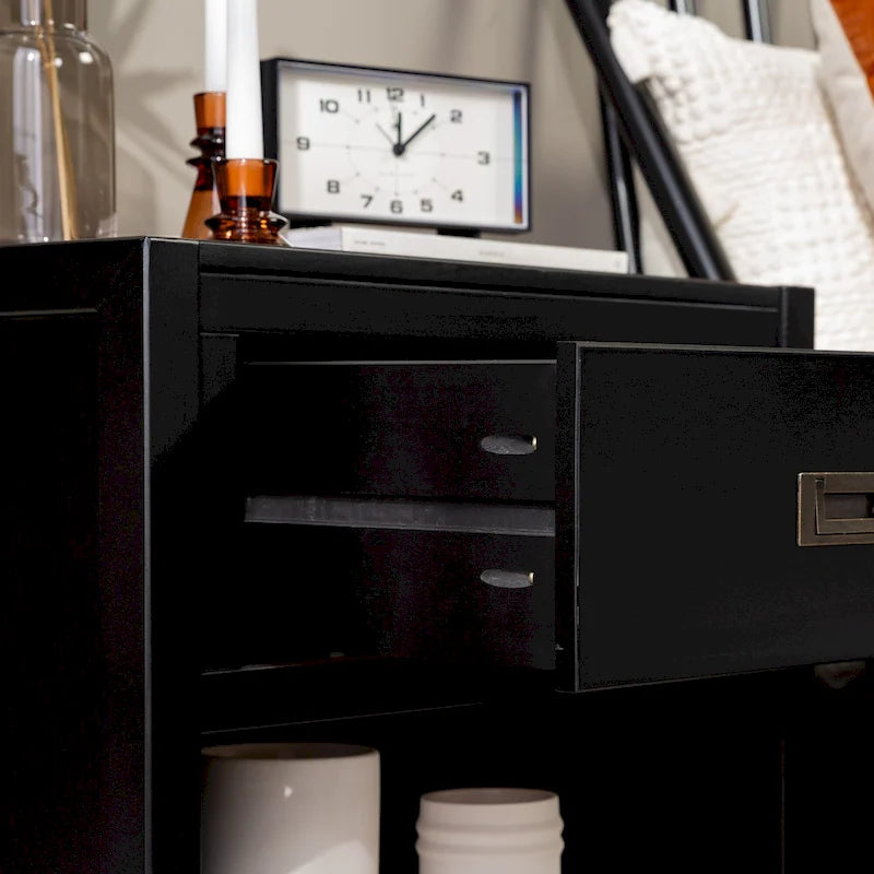 Tables de chevet modernes Middlebrook en bois massif, 1 tiroir, lot de 2