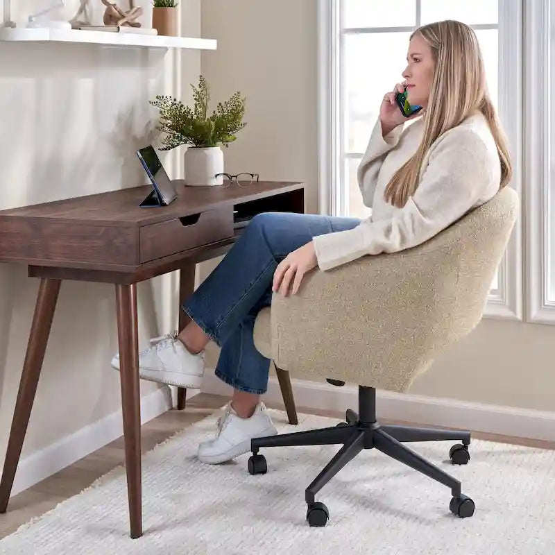 Chaise de bureau Bush Furniture Fairfax style moderne du milieu du siècle pour bureau à domicile