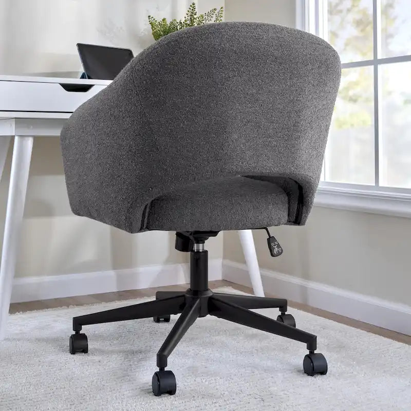 Chaise de bureau Bush Furniture Fairfax style moderne du milieu du siècle pour bureau à domicile