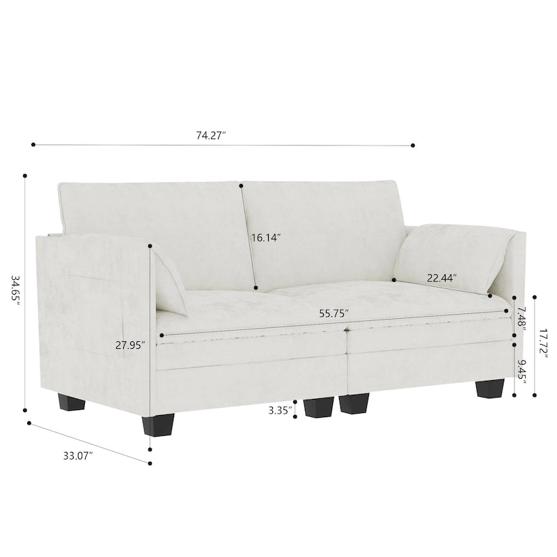 Christopher Knight Home - Canapé deux places Sophia, style moderne du milieu du siècle