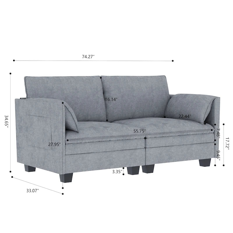 Christopher Knight Home - Canapé deux places Sophia, style moderne du milieu du siècle