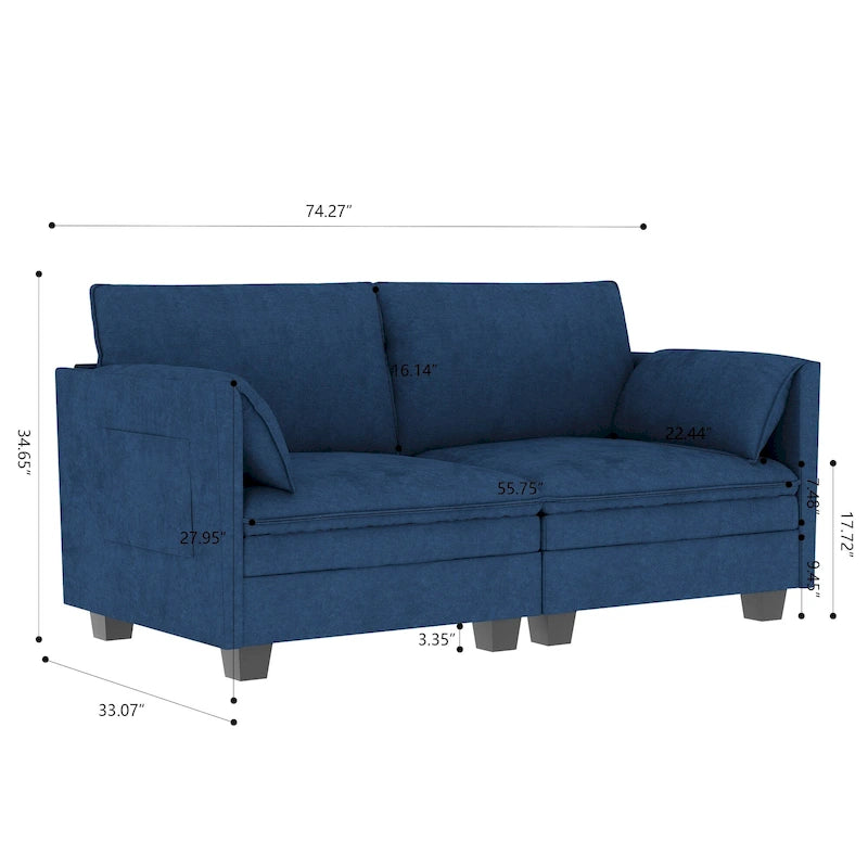 Christopher Knight Home - Canapé deux places Sophia, style moderne du milieu du siècle