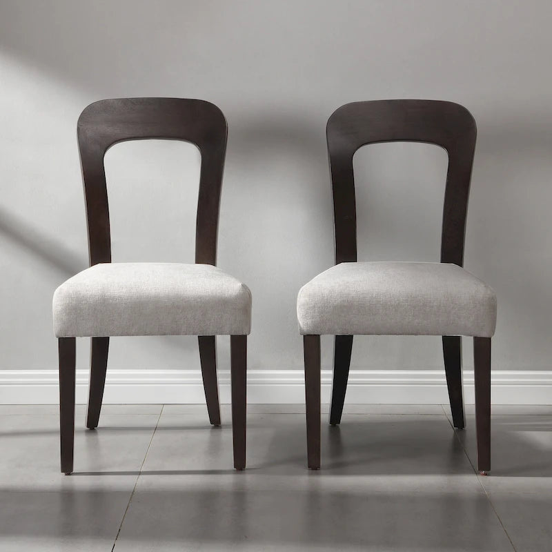 Christopher Knight Home - Chaises de salle à manger rembourrées Adrian, assise confortable et structure en bois robuste, lot de 2