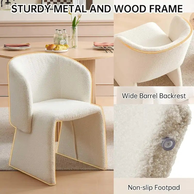 Fauteuils de salle à manger Howtai en forme de tonneau, entièrement rembourrés