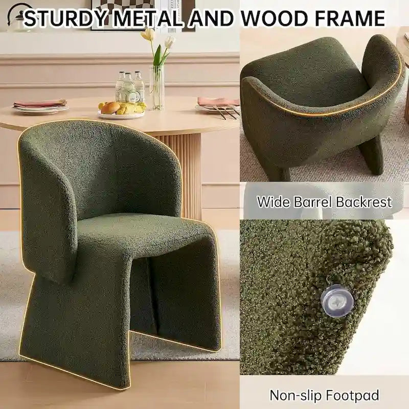 Fauteuils de salle à manger Howtai en forme de tonneau, entièrement rembourrés
