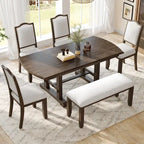 Table de salle à manger extensible 60-78, table de cuisine en bois de style campagnard avec rallonge amovible, grande table extensible pour 4 à 8 personnes