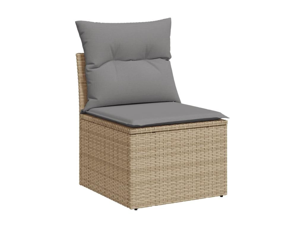 Ensemble de mobilier de jardin en résine tressée beige - dlz1766584082166