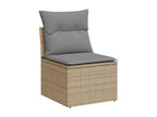 Ensemble de mobilier de jardin en résine tressée beige - dlz1766584082166