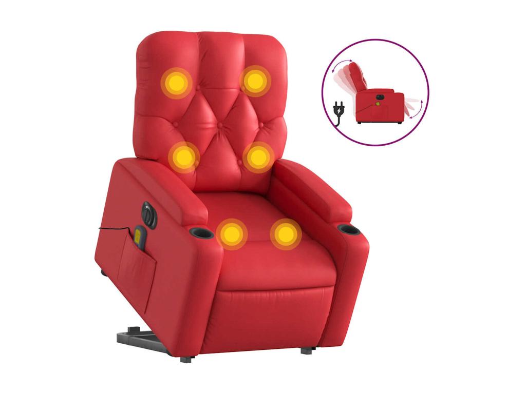 Fauteuil d'appoint en similicuir rouge