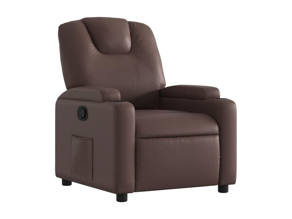 Fauteuil d'appoint en similicuir marron