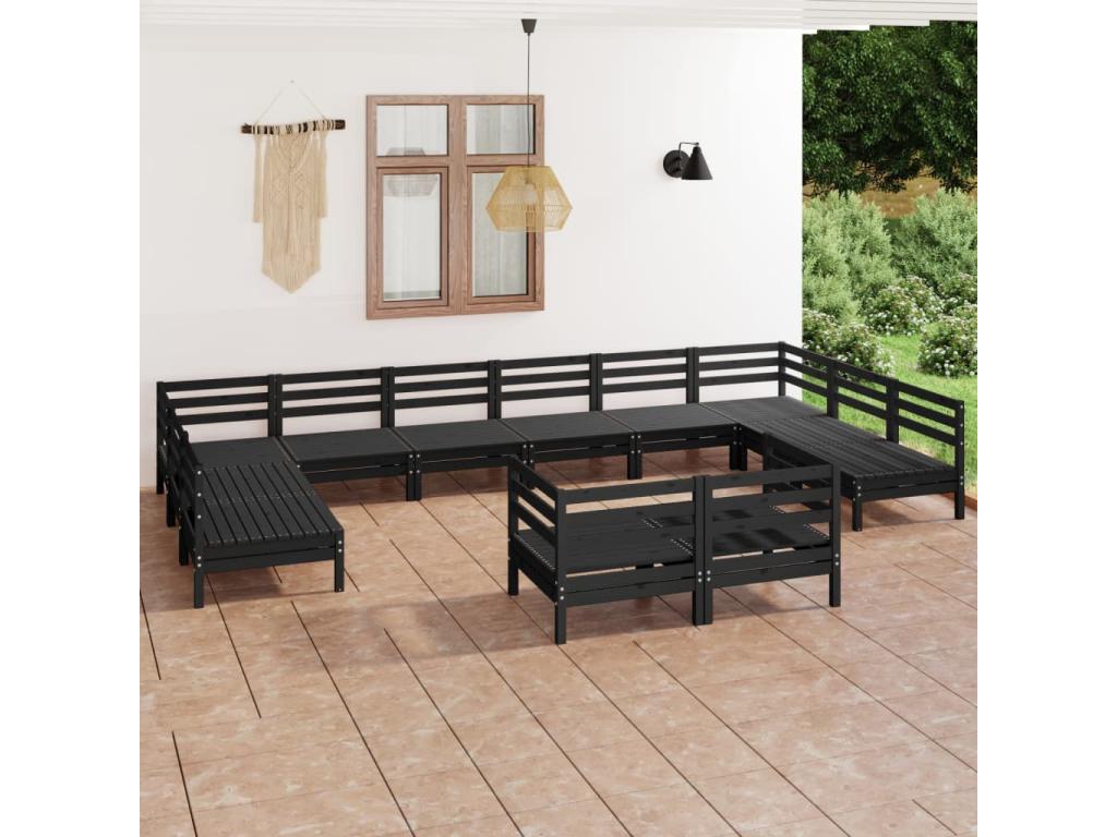 Ensemble de mobilier de jardin en pin noir - dlz1766583987984