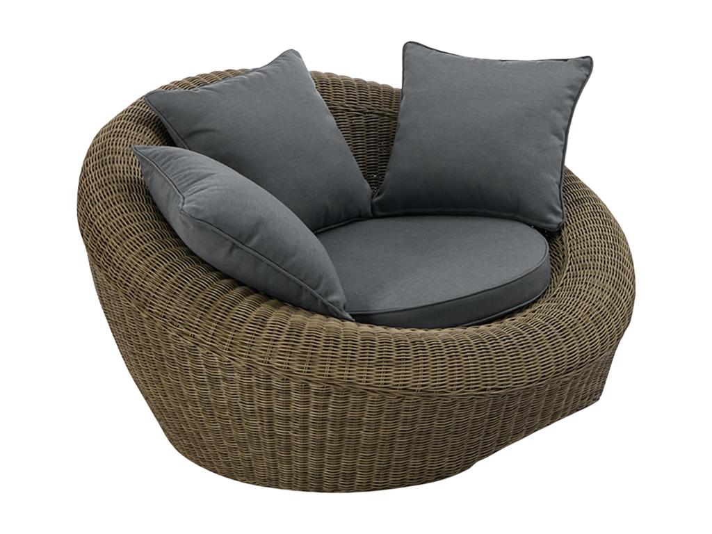 Fauteuil d'appoint en résine tressée naturelle