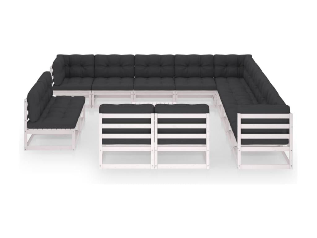 Ensemble de mobilier de jardin en pin blanc - dlz1766583953867