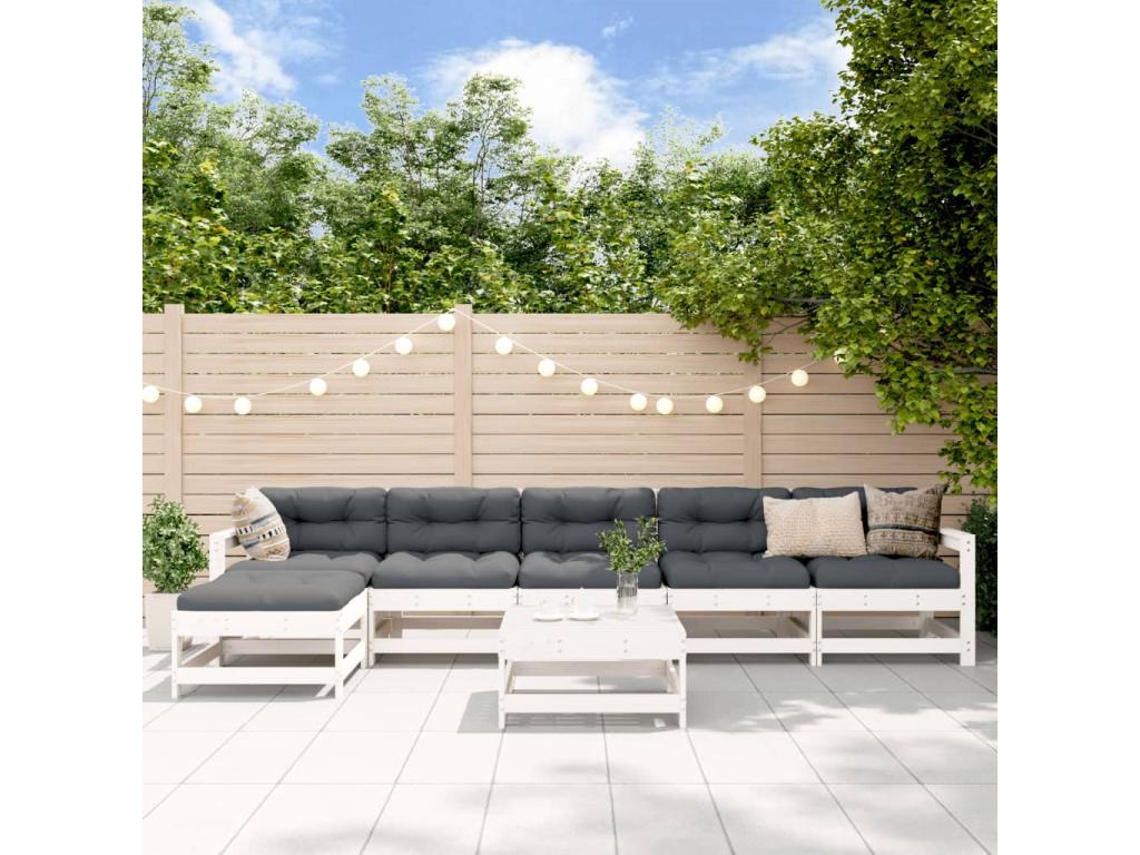 Ensemble de mobilier de jardin en pin blanc - dlz1766584105029