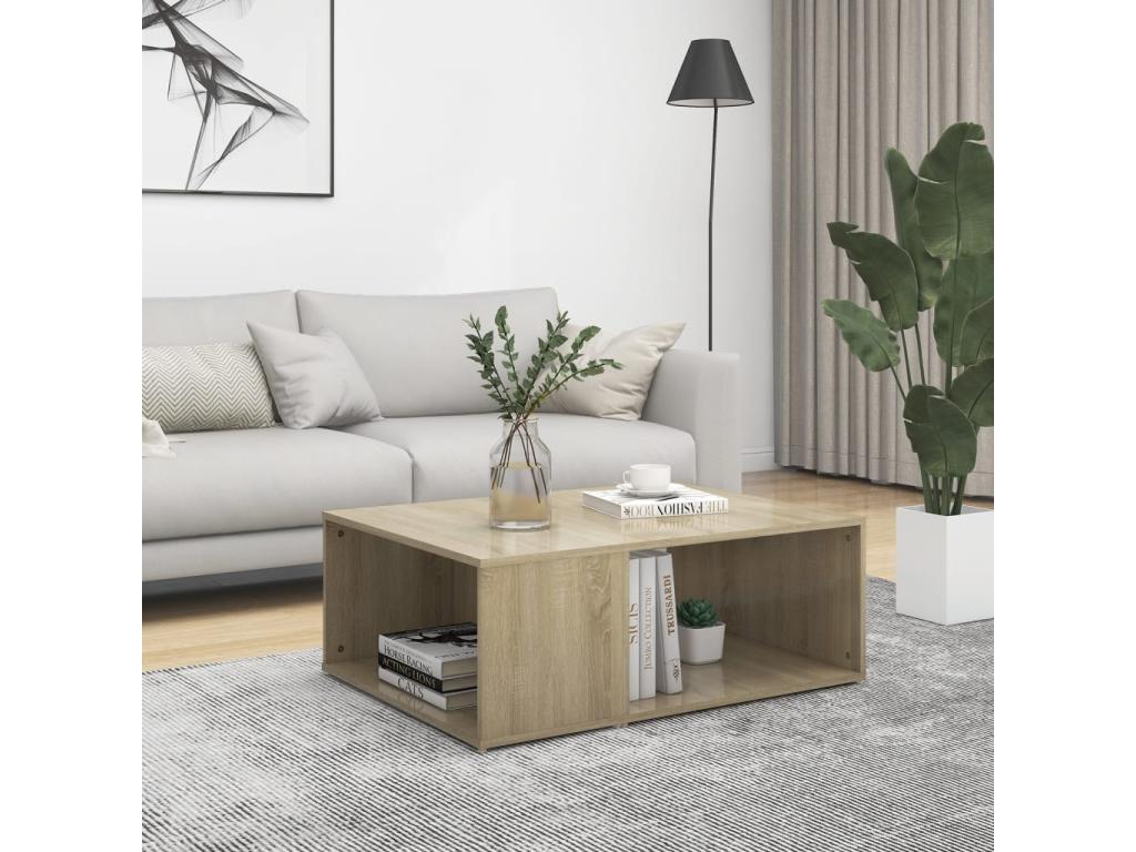Table basse en chêne naturel, 90 x 67 x 33 cm