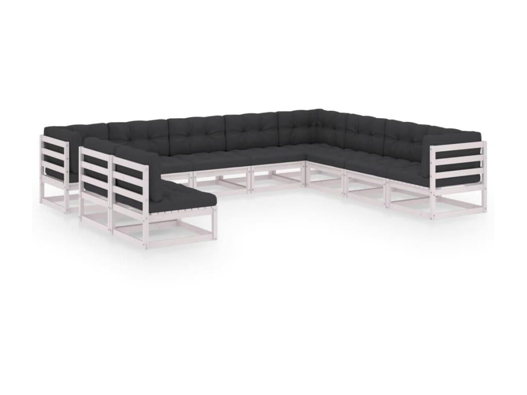 Ensemble de mobilier de jardin en pin blanc - dlz1766582954296