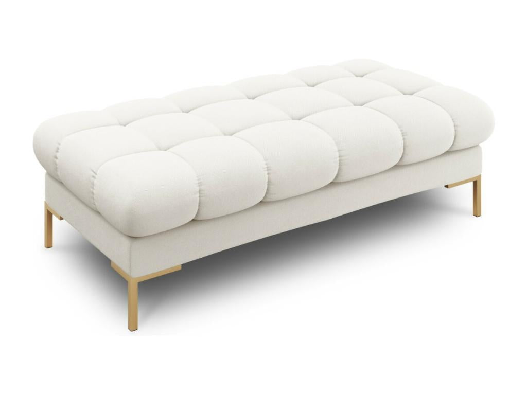 Banc en tissu beige, 62 x 133 x 41 cm