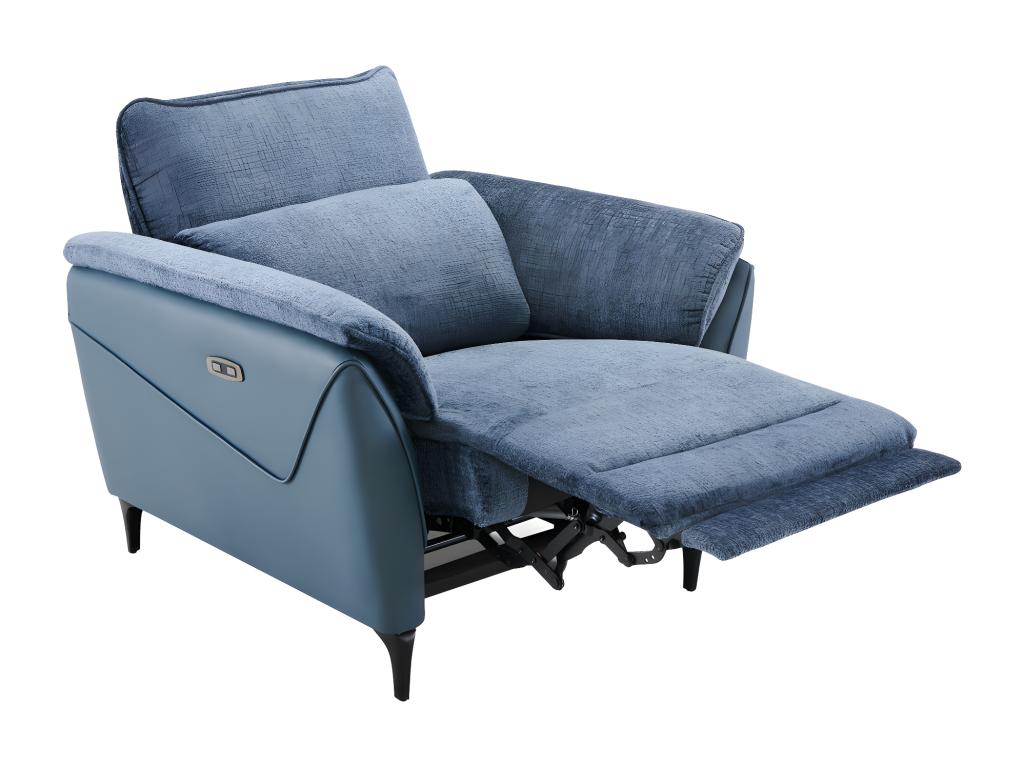 Fauteuil d'appoint en cuir bleu