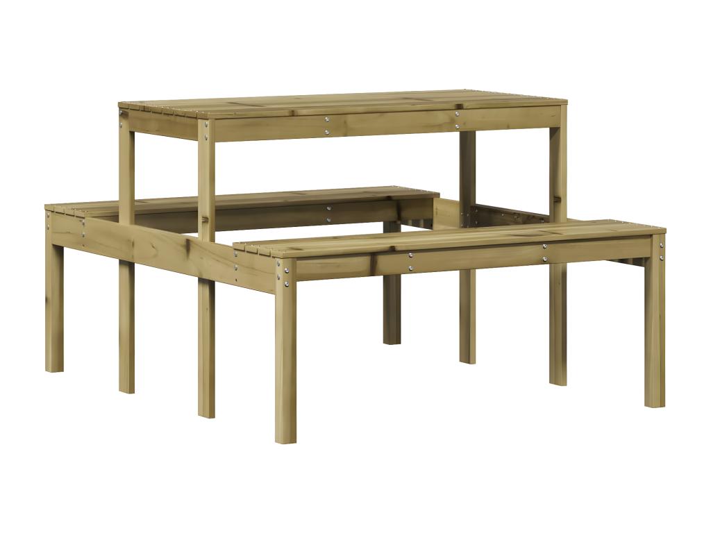 Table en bois de pin, 110 x 134 x 75 cm