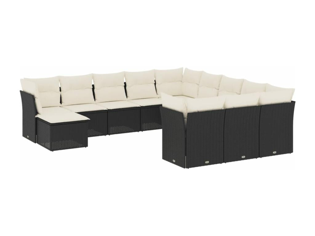 Ensemble de mobilier de jardin en résine tressée noire - dlz1766584115970