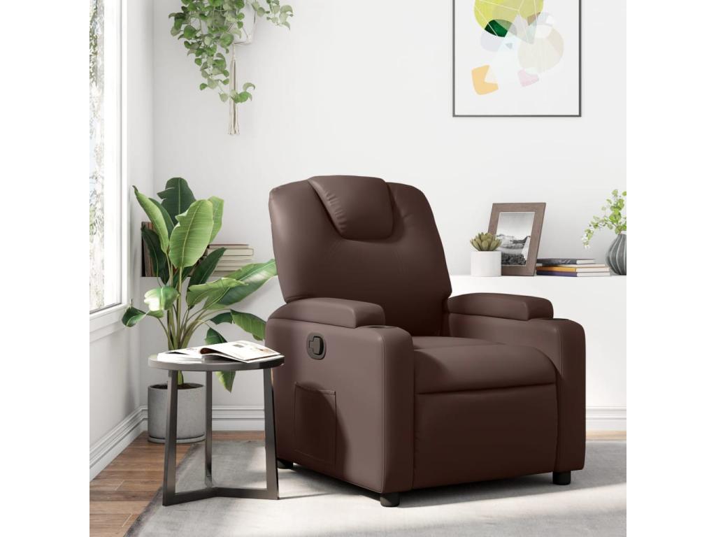 Fauteuil d'appoint en similicuir marron