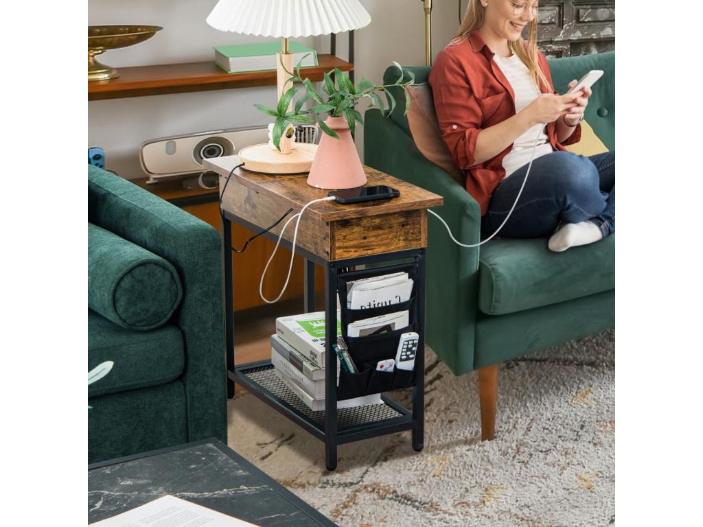 Table d'appoint marron, 60 x 30 x 58,5 cm