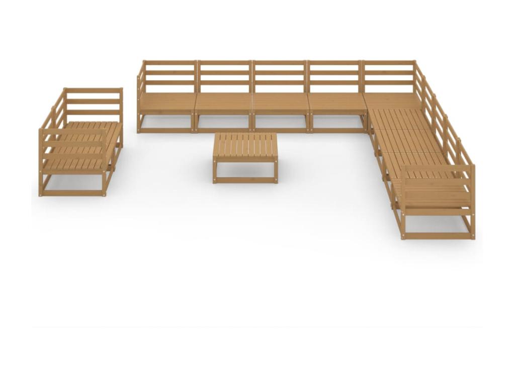 Ensemble de mobilier de jardin en pin naturel