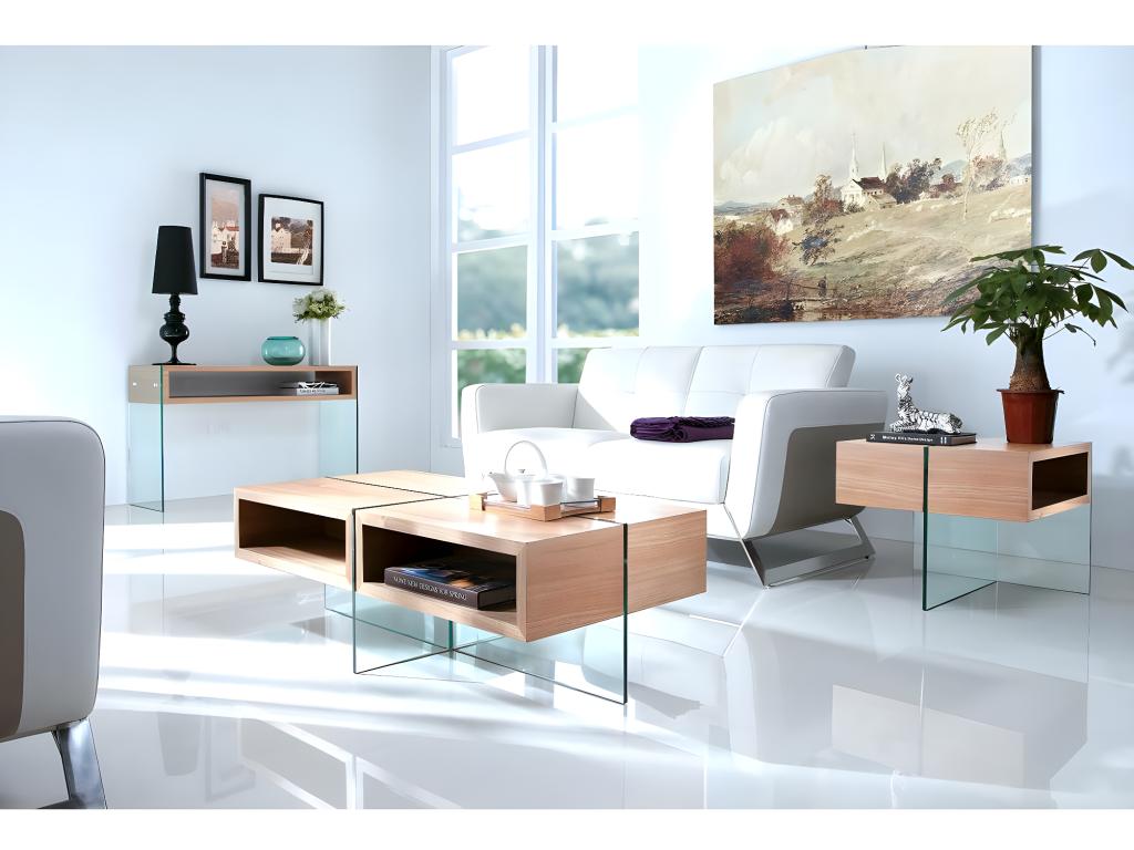 Table basse en chêne brun, 60 x 60 x 50 cm