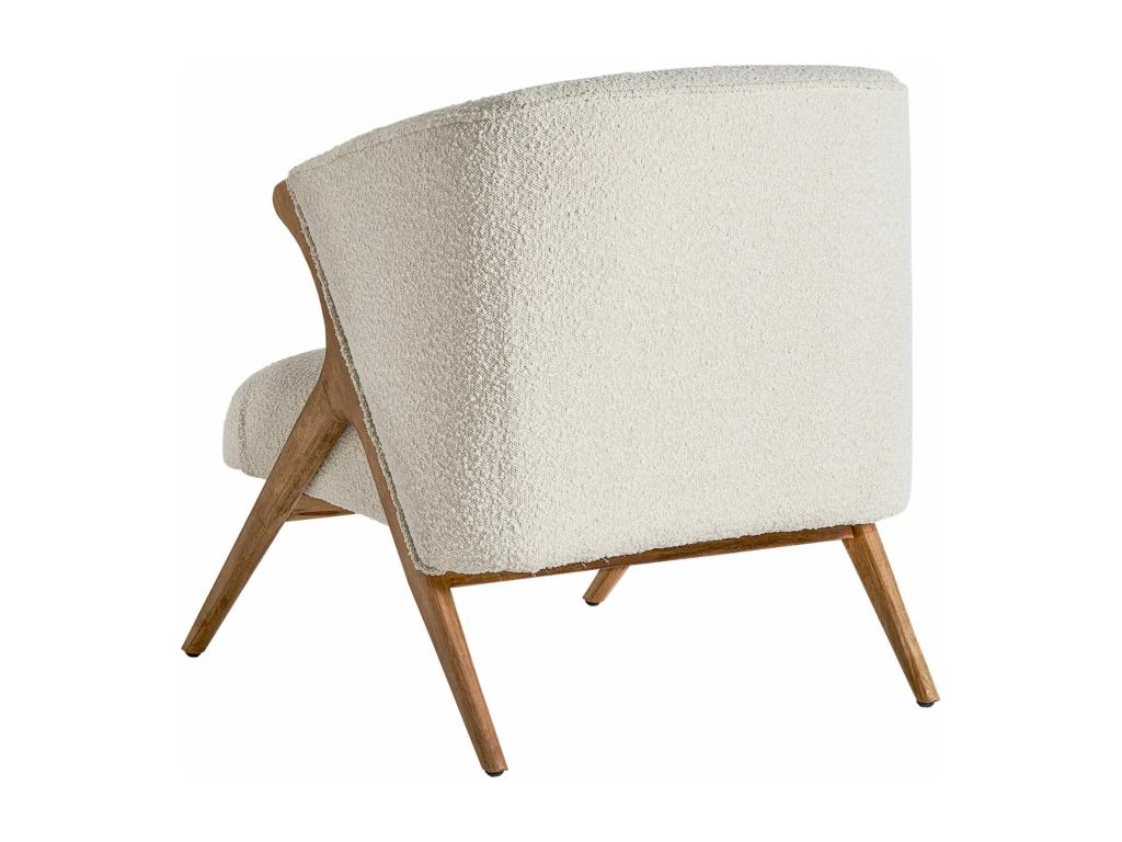 Fauteuil d'appoint en tissu bouclé beige