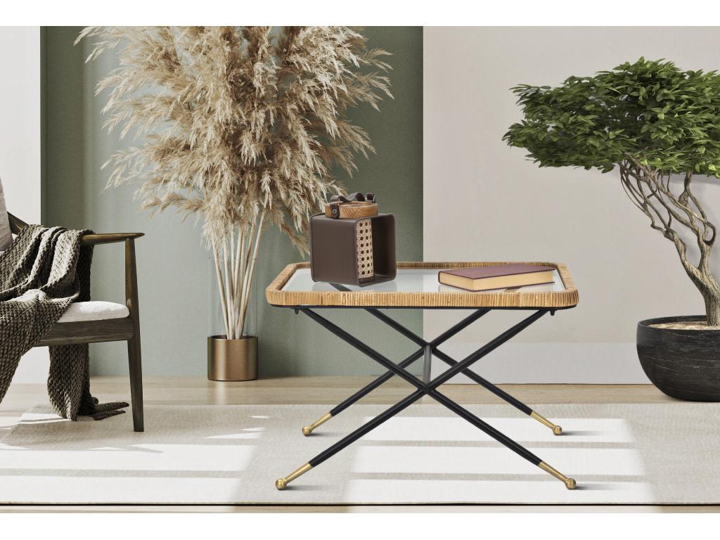 Table basse en fer noir, 70 x 50 x 45 cm