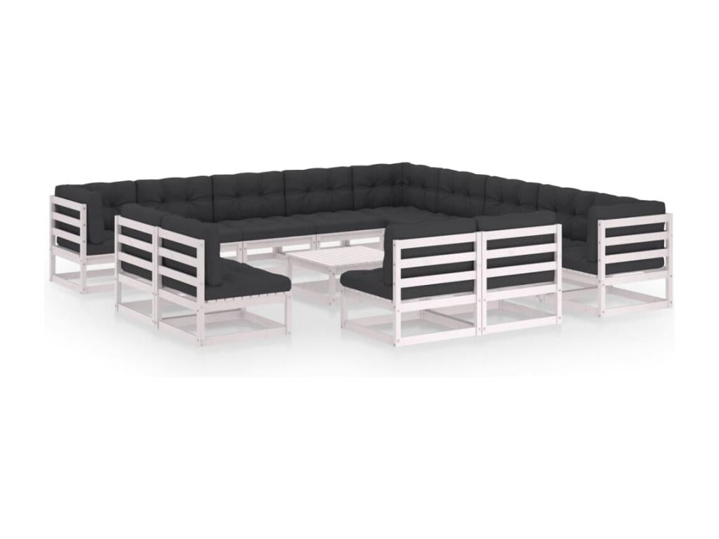 Ensemble de mobilier de jardin en pin blanc - dlz1766583953867