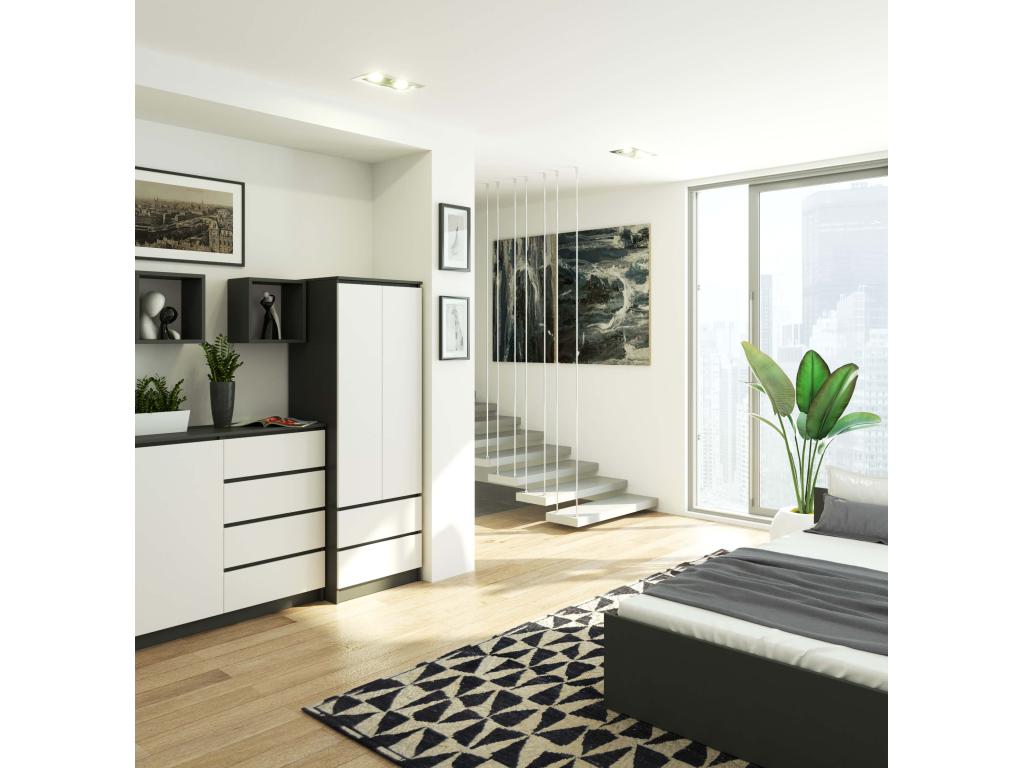 Armoire anthracite, 60 x 51 x 180 cm