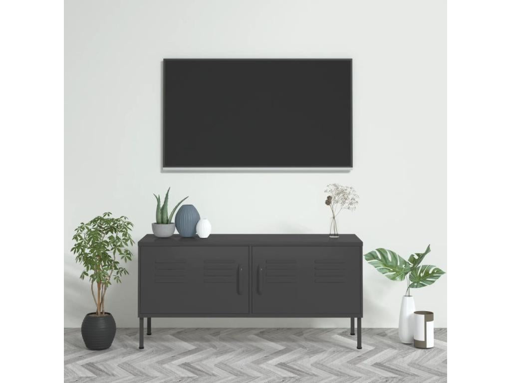 Meuble TV anthracite, 105 x 35 x 50 cm