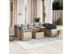 Ensemble de mobilier de jardin en résine tressée beige - dlz1766583721392