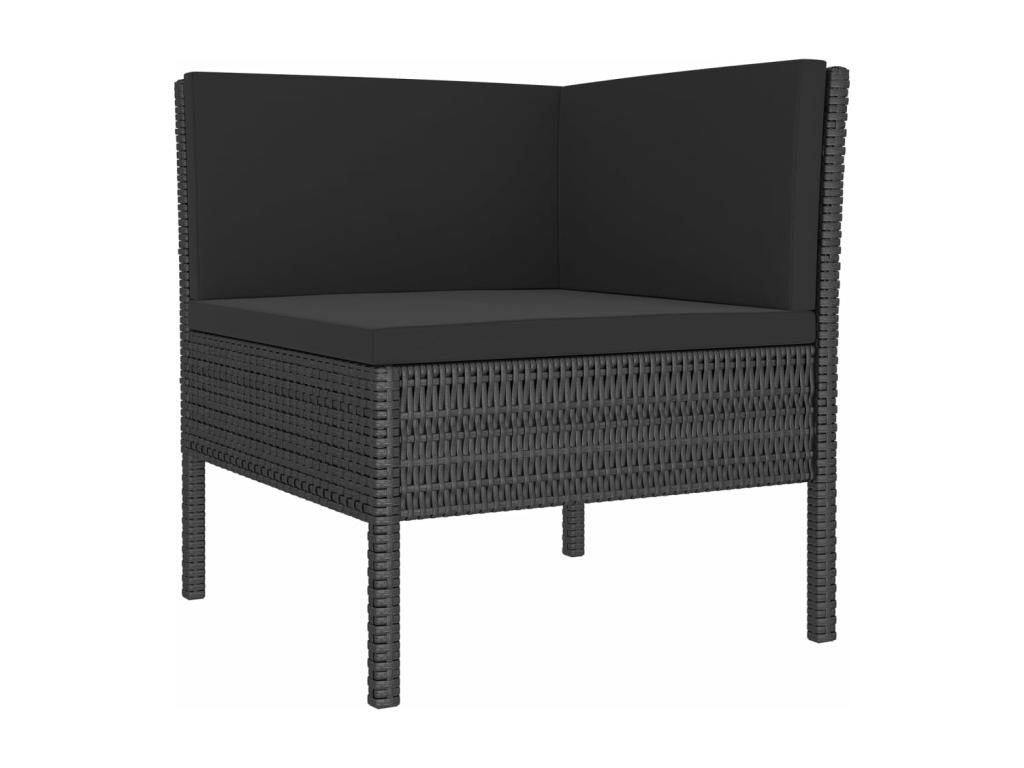 Ensemble de mobilier de jardin en résine tressée noire - dlz1766583554701