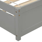 Lit plateforme en bois gris pour une personne avec lit gigogne