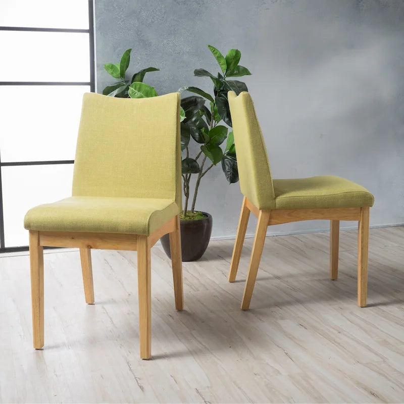 Chaises de salle à manger Dimitri en tissu style Mid-Century (lot de 2) par Christopher Knight Home