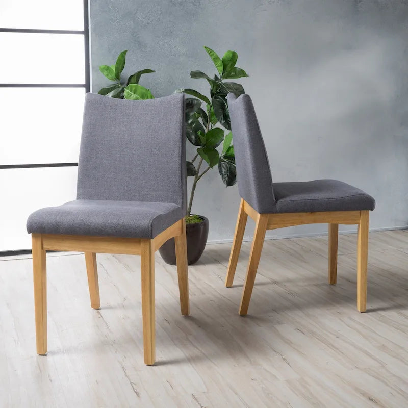 Chaises de salle à manger Dimitri en tissu style Mid-Century (lot de 2) par Christopher Knight Home
