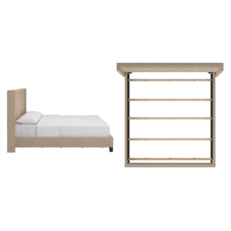 Lit king size capitonné à oreilles Detmold