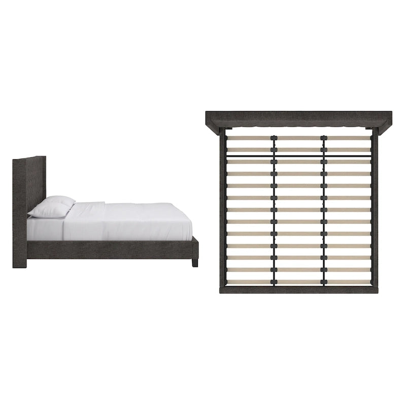 Lit king size capitonné à oreilles Detmold