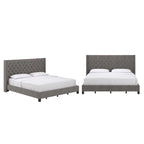 Lit king size capitonné à oreilles Detmold