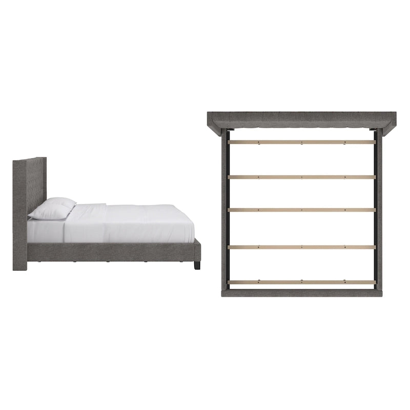 Lit king size capitonné à oreilles Detmold