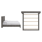 Lit king size capitonné à oreilles Detmold