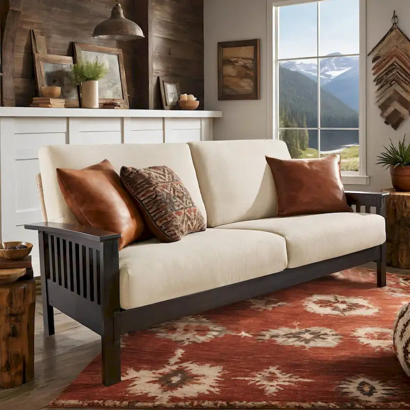 Canapé en bois de style Mission Sigulda