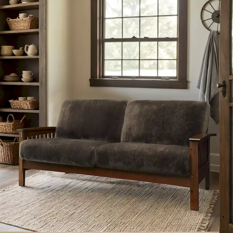 Canapé en bois de style Mission Sigulda