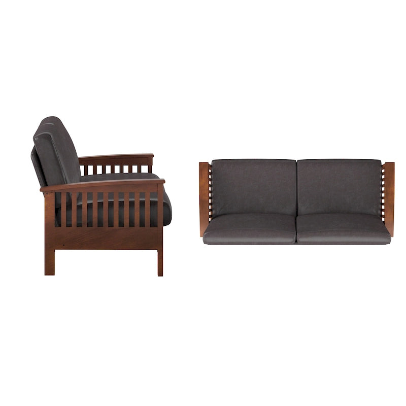 Canapé en bois de style Mission Sigulda