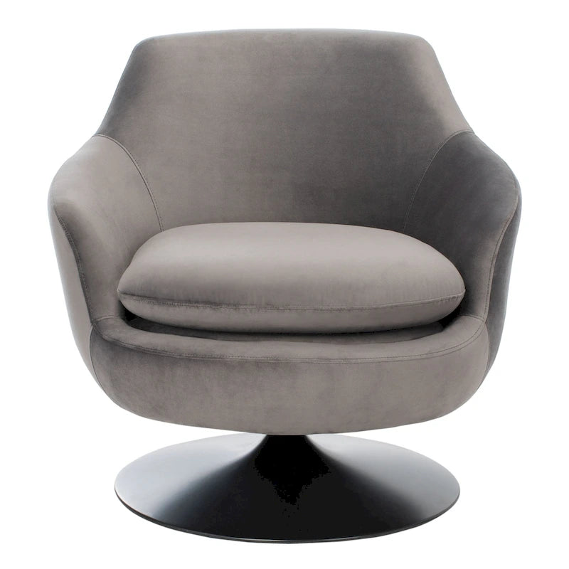 Fauteuil pivotant d'appoint SAFAVIEH Couture Citine en velours - 79 cm (L) x 82 cm (l) x 75 cm (H)