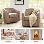 Fauteuil tonneau moderne rembourré Cuenca avec base pivotante